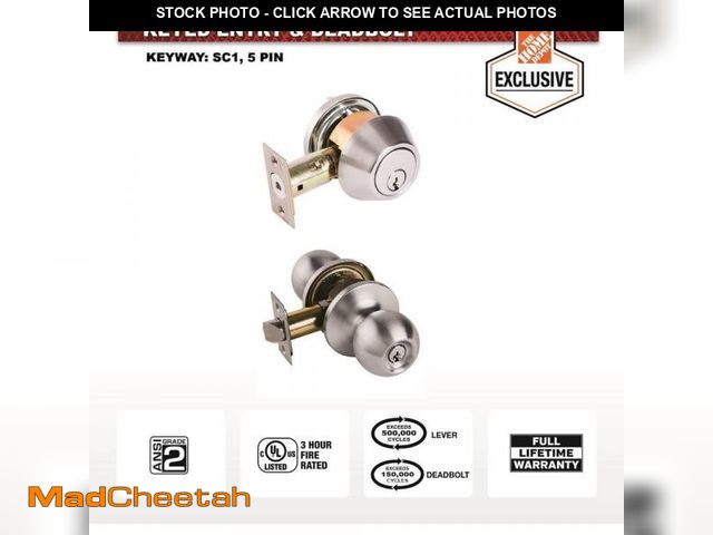 Lot 74-9470670 - Universal Hardware Universal Hardware Light Duty Commercial ANSI Grade 2 Entry Knob and Deadbolt UL ...