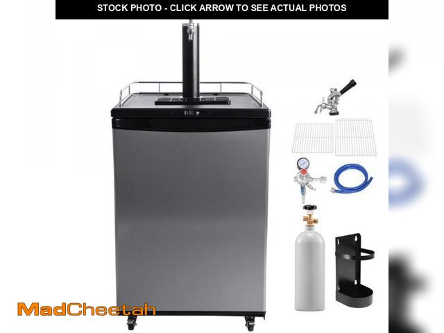 Lot 74-12032515 - SKYSHALO Beer Kegerator Single Tap Draft Beer Dispenser Full Size Keg Refrigerator With Shelves CO2 ...
