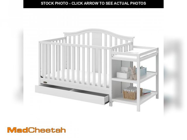 Lot 74-12277405 - Graco Solano 4-in-1 Convertible Crib and Changer with Drawer (White) Ã¢â¬â Crib and Changing -Tab...