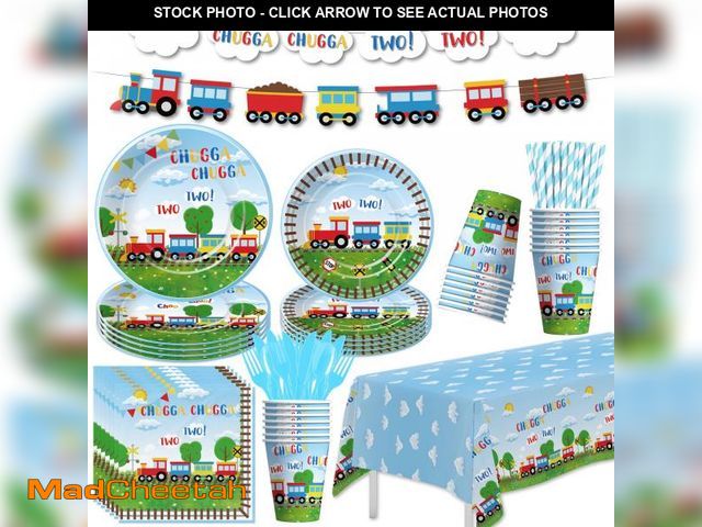 Lot 74-12403554 - Srua Don Chugga Chugga Two Two Party Supplies, Train 2nd Birthday Decorations, Train 2nd Birthday Pa...