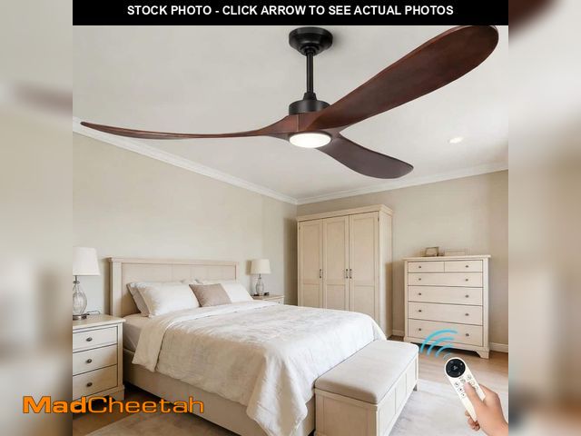 Lot 74-14078895 - ARISKEEN 72 in. Deep Walnut Indoor/OutdoorCeiling Fans with Lights, 3 Wood Blade Ceiling Fan with Re...