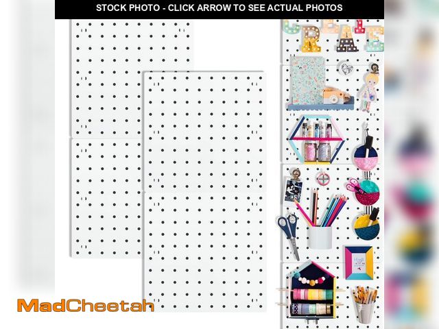 Lot 74-14269327 - LANSI Pegboards, Pegboard Wall Organizer Panels, Peg Boards for Wall, Craft Room, Kitchen, Garage, L...
