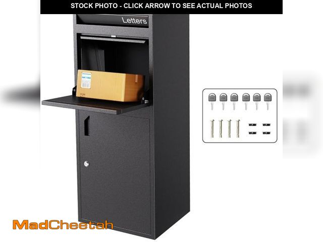 Lot 74-12494132 - (DENTED IN FRONT) Merapi Package Delivery Box for Outside, 16.3" *15.2"* 40.4" Cold-Rolled Steel Del...