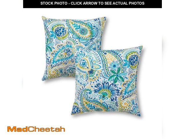 Lot 74-14376062 - Greendale Home Fashions Baltic Paisley Square Outdoor Throw Pillow (2-Pack) - UNUSED