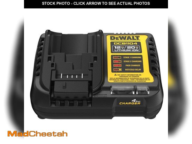 Lot 74-14315364 - DEWALT 12V MAX/20V MAX Lithium Ion Battery Charger, 4 Amp (DCB1104) - UNUSED