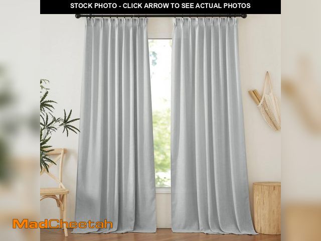 Lot 74-11554309 - NICETOWN Linen Pinch Pleat Blackout Curtains 84 inch Long for Living Room Bedroom, Thermal Insulated...