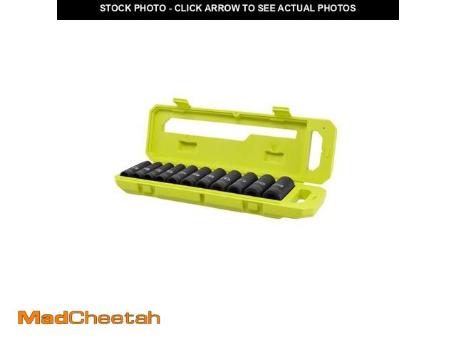 Lot 74-14604504 - RYOBI 1/2 in Metric Deep Impact Socket Set (11-Piece) RHMTIS31102 - UNUSED