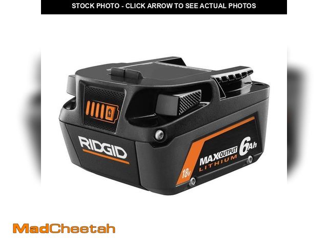 Lot 74-13800901 - RIDGID 18V 6.0 Ah MAX Output Lithium-Ion Battery - USED