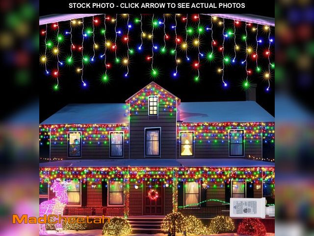 Lot 74-12974667 - Lomotech Christmas Icicle Lights - 65Ft 8 Modes Waterproof Christmas Lights with Timer for Holiday, ...