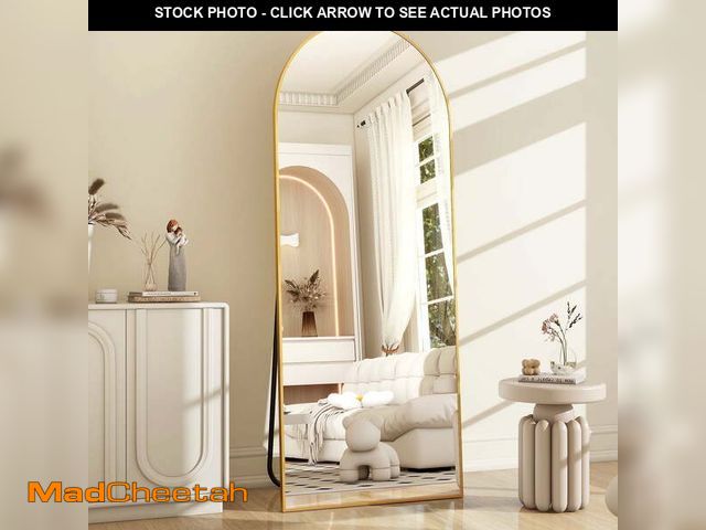 Lot 74-12679475 - BEAUTYPEAK 64"x 21" Full Length Mirror Arched Standing Floor Mirror Full Body Mirror, Gold - UNUSED