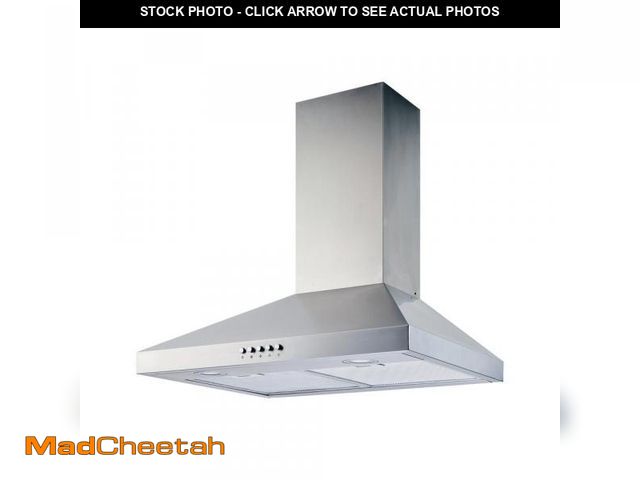Lot 74-12391093 - Vissani Siena 30 in. 350CFM Convertible Pyramid Wall Mount Range Hood in Stainless Steel with Charco...