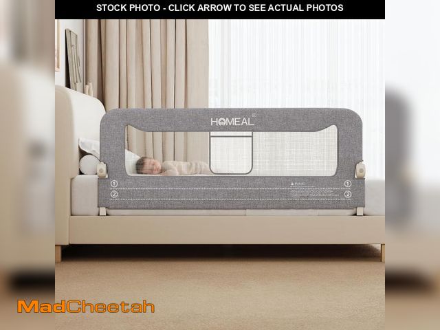 Lot 74-12049765 - HOMEAL Bed Rail for Toddlers, 59in Swing Down Baby Bed Rail Guard, Toddler Bed Rails for King Size B...