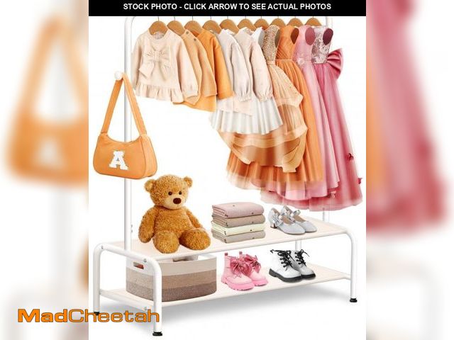 Lot 74-12050228 - Kids Clothing Rack - Dress Up Clothes Rack - Baby Toddler Closet - Mini Freestanding Coat Racks with...
