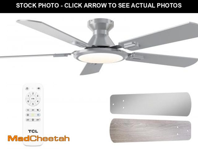 Lot 74-12183157 - TCL Ceiling Fans with Lights, 52 Inch Low Profile Ceiling Fan with Light and Remote Control, Flush M...