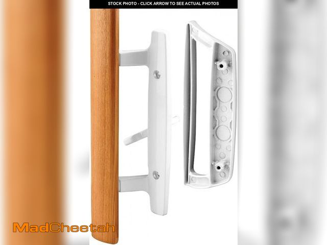 Lot 74-5283337 - Prime-line Sliding Glass Door Handle Set, 6-5/8 in., Diecast and Wood, Hook Style, Flush Mount, Keye...