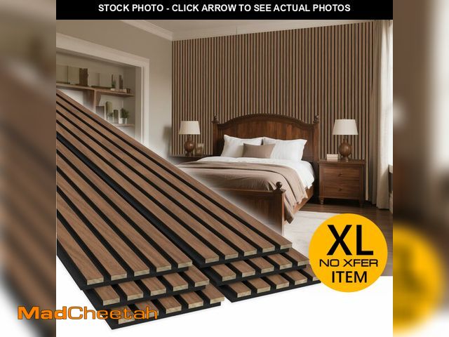 Lot 74-12689474 - EVERECO 6 Pack Wood Panels for Wall 94.5" Ãâ 7.87" Acoustic Soundproof Wall Slat Panels, 3D Wall ...