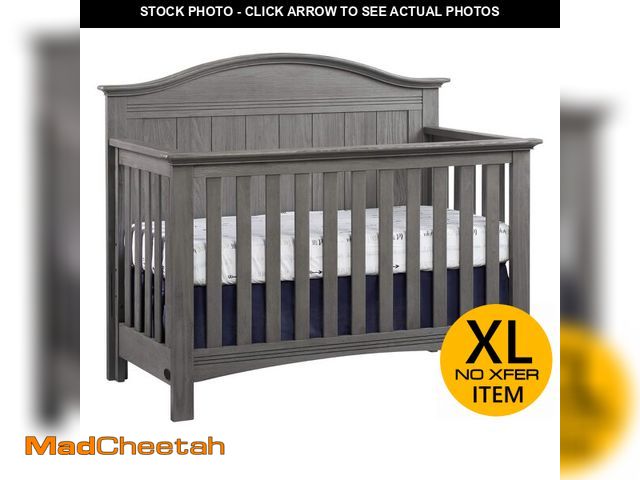 Lot 74-12786842 - Soho Baby Chandler Premium 4-in-1 Convertible Crib, Graphite Gray, GreenGuard Gold Certified - UNUSE...
