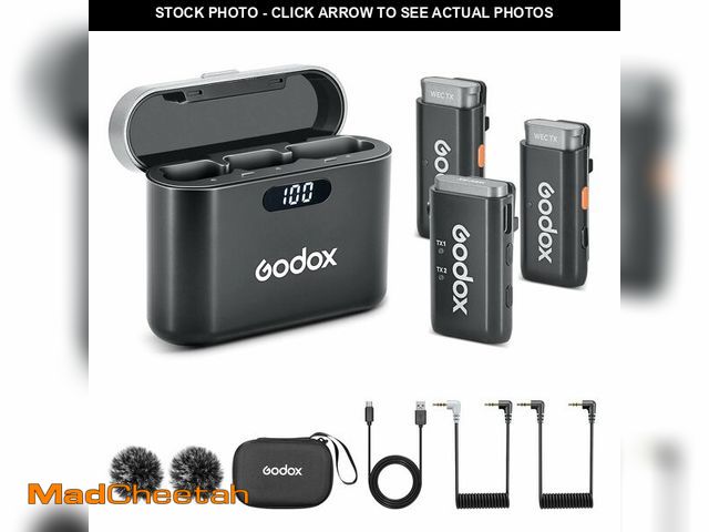 Lot 74-12701177 - GODOX WEC Kit2 Wireless Lavalier Microphone, 8H Battery Life, Dual Channel 2.4G Wireless Mic, 200m(6...