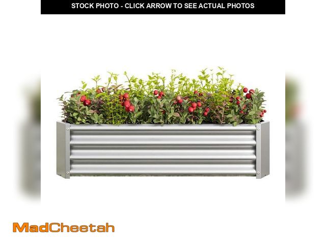 Lot 74-14115544 - Tunearary 4 x 2 x 1 ft. Metal Raised Garden Bed for Planters, Vegetables and Herbs, Silver - UNUSED