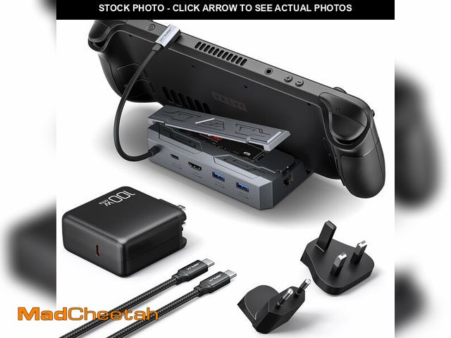 Lot 74-12604252 - JSAUX Steam Deck Dock with 100W Charger, 6-in-1 M.2 Docking Station for Steam Deck/ROG Ally, 4K@60Hz...