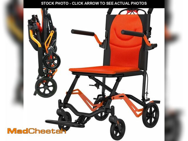 Lot 74-13041761 - Transport Lightweight Wheelchair Foldable for Adults &amp; Seniors Only 18 LBS, Travel Portable Whee...