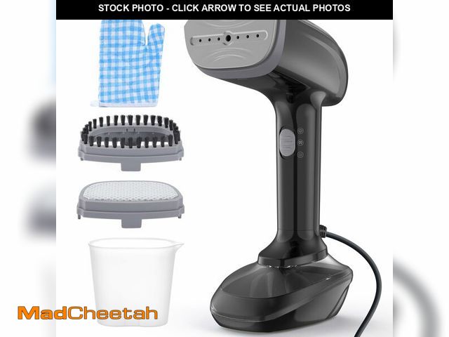 Lot 74-13718800 - Powerful Handheld Fabric Steamer - 1800W with Fast Ceramic Heat-Up Plate, 2-in-1 Ironing &amp; Wrink...