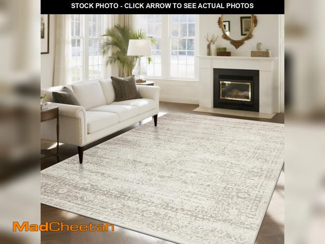 Lot 74-12541415 - Srugn Washable Rugs 8x10 Area Rugs for Living Room,Ultra Soft Faux Wool Retro Rugs for Bedroom,Dinin...