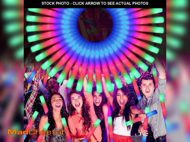 Lot 74-12715568 - OLUPP 70 PCS LED Foam Glow Sticks Bulk, Glow in the Dark Party Supplies with 3 Modes Colorful Flashi...