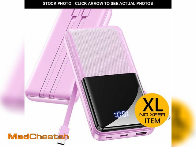 Lot 74-14596646 - CFIAI Portable Charger 15000mAh Slim Power Bank with Built in Cables - UNUSED