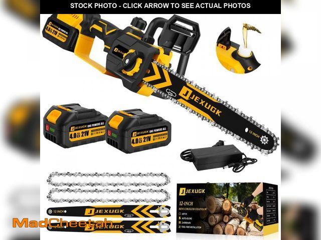 Lot 74-12437777 - JEXUGK 12" Brushless Chainsaw, 21V Cordless Chainsaw with 2 x 4.0Ah Battery, Electric Motosierra De ...