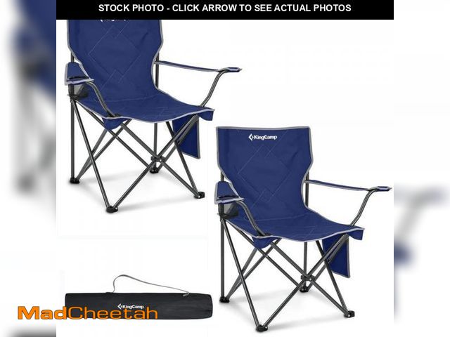 Lot 74-12482174 - KingCamp 2-Pack Folding Camping Chairs, Support 220 lbs, Collapsible Camping Chairs with Carry Bag, ...
