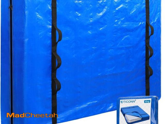 Lot 74-12332648 - TICONN Mattress Bags for Moving, Heavy Duty King Mattress Cover Storage Bag with Full-Around Handle ...