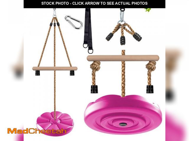 Lot 74-12050253 - KINSPORY Disc Swing for Kids, Swing Set Accessories, 7FT Height Adjustable Gym Monkey Bars, Hanging ...