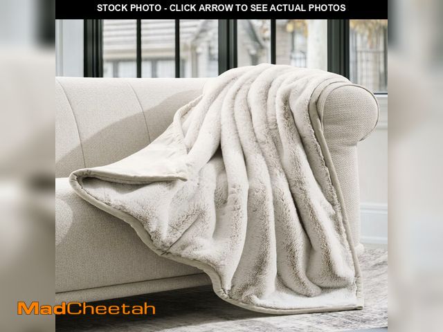 Lot 74-12435731 - EVERGRACEHOME Ultra Soft Luxury Fluffy Mink Faux Fur Throw Blanket, Thick Warm Fall Winter Blankets ...