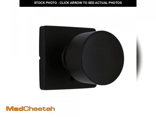 Lot 74-12516907 - Home Decorators Collection Ridgeway Matte Black Bed/Bath Privacy Door Knob with Square Rose - UNUSED