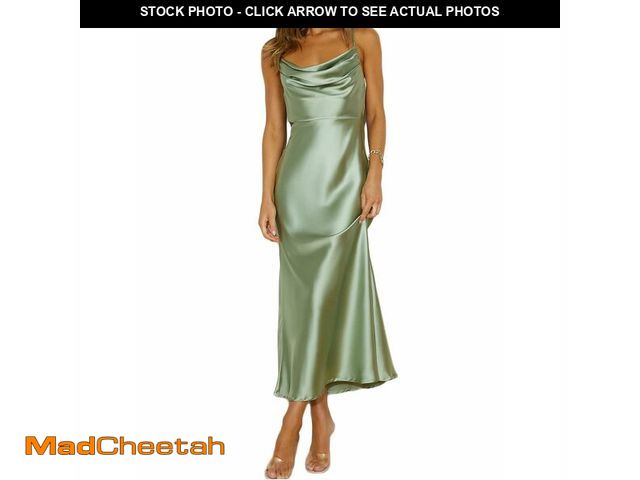 Lot 74-14478655 - Mogidol Womens Summer Satin Cowl Neck Backless Midi Dress Wedding Guest - UNUSED