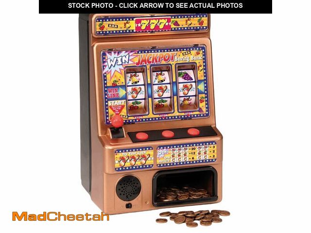 Lot 74-14273355 - Trisquirrel Retro Slot Machine Toy,12.5" Vintage Lever Game, 48 Tokens,6+ - UNUSED