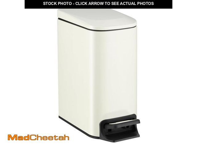 Lot 74-12443263 - TIPGO Slim Bathroom Trash Can with Lid Soft Close, 6 Liter / 1.6 Gallon Stainless Steel Garbage with...