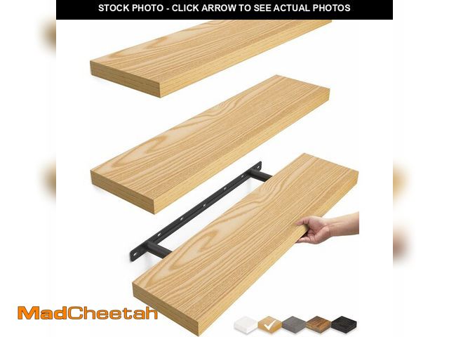 Lot 74-13563729 - BAYKA Floating Shelves for Wall, 22.5 inches Wall Mounted Rustic Wood Shelves for Bathroom, Bedroom,...