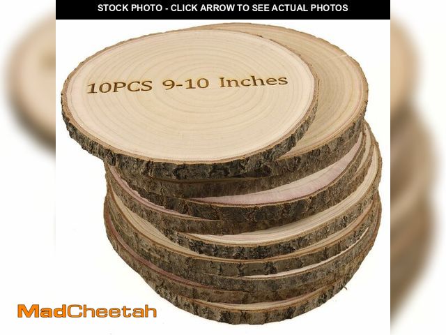 Lot 74-14048415 - GRCEOY Large Wood Slices for Centerpieces 10 Pack 9-10 inches Rustic Wedding Centerpieces Table Deco...