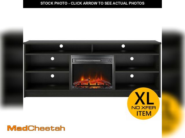 Lot 74-13075813 - Ameriwood Home Hendrix Fireplace TV Stand for TVs up to 65 Inch, Replaceable Electric Fireplace Inse...