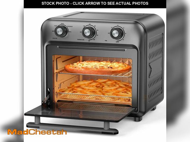 Lot 74-12764542 - 19QT Air Fryer Toaster Oven with Convection, 5-in-1 Countertop Cooker, Visible Window, Oil Free, 150...