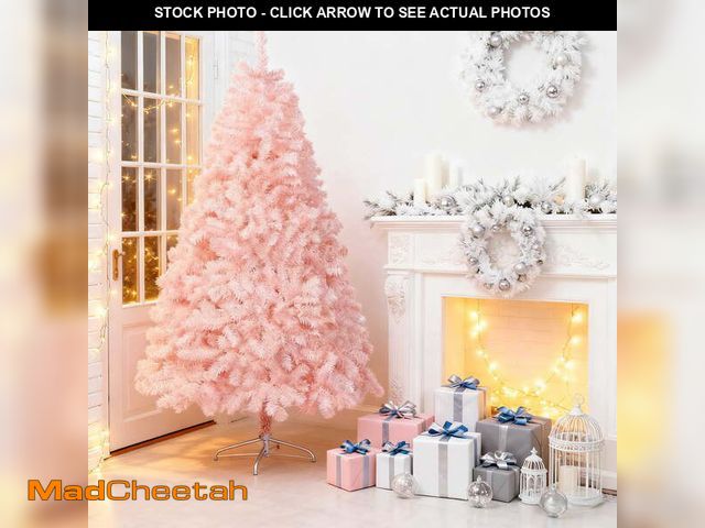Lot 74-13044034 - Ktaxon 7.5ft Pink Christmas Tree Artificial Christmas Tree Seasonal Holiday Decoration w/ 1,500 Bran...