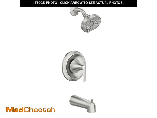 Lot 74-13039291 - MOEN Findlay Single-Handle 6-Spray Tub and Shower Faucet in Spot Resist Brushed Nickel (Valve Includ...