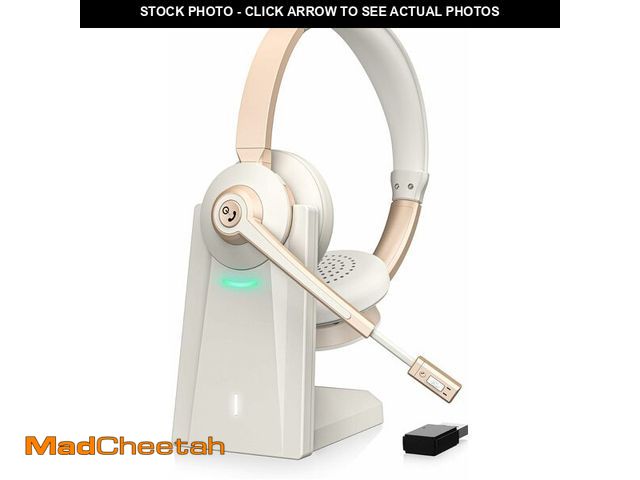 Lot 74-14303658 - Vonztek Wireless Headset, Bluetooth Headset with Microphone AI Noise Canceling &amp; USB Dongle, On-...