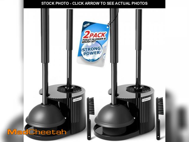 Lot 74-12436125 - FORASTO 2Pack 2 in 1 Toilet Brush and Plunger Set,Toilet Bowl Brush Plunger Set,Toilet Brush Plunger...