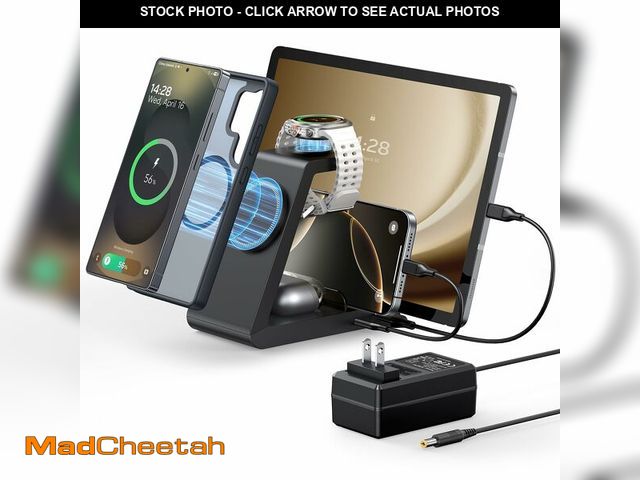 Lot 74-12432047 - 5 in 1 Magnetic Wireless Charging Station for Samsung, Fast Mag-Safe Charger Stand Dock for Multiple...