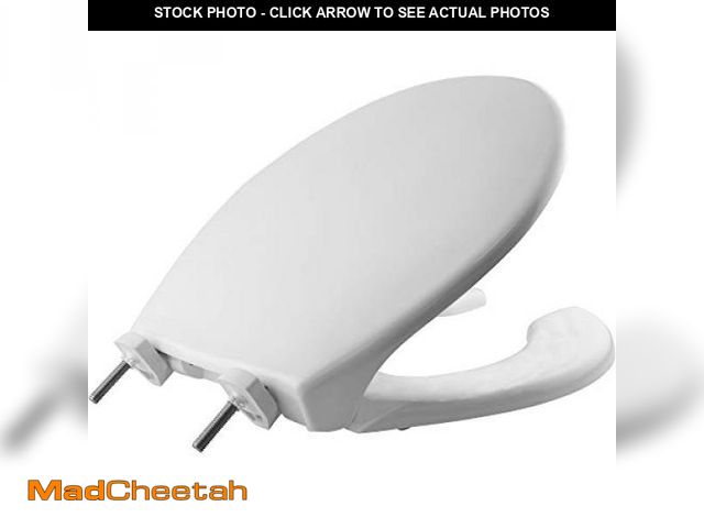Lot 74-12365768 - BEMIS 7750TDG Commercial Heavy Duty Open Front Toilet Seat with Cover, Industrial Seat with Secure I...