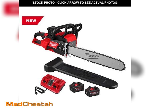 Lot 74-12798680 - Milwaukee M18 FUEL 18V Brushless Cordless 20 in. Dual Battery Chainsaw Kit with (2) 8.0 Ah FORGE Bat...