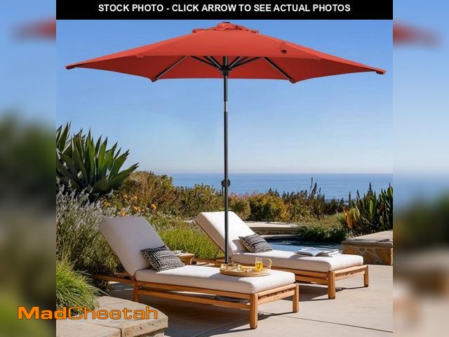 Lot 74-12137378 - wikiwiki 7.5 FT Patio Umbrellas Outdoor Table Market Umbrella with Push Button Tilt/Crank, 6 Sturdy ...